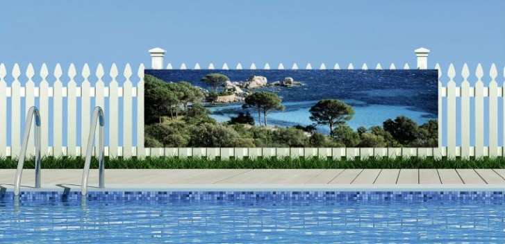 Brise vue piscine bleu